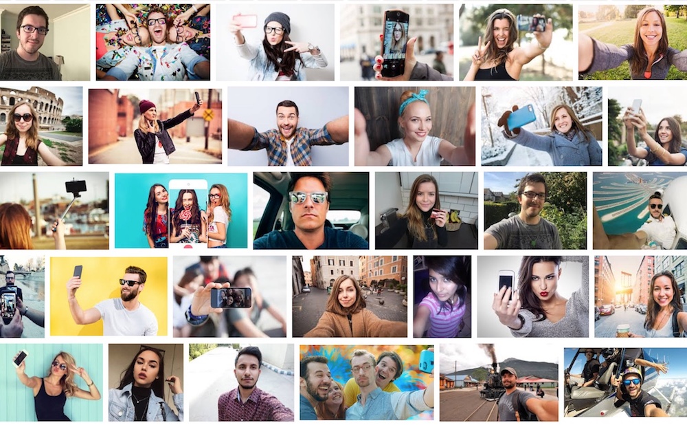 Screenshot of Google Image search results for "selfie"